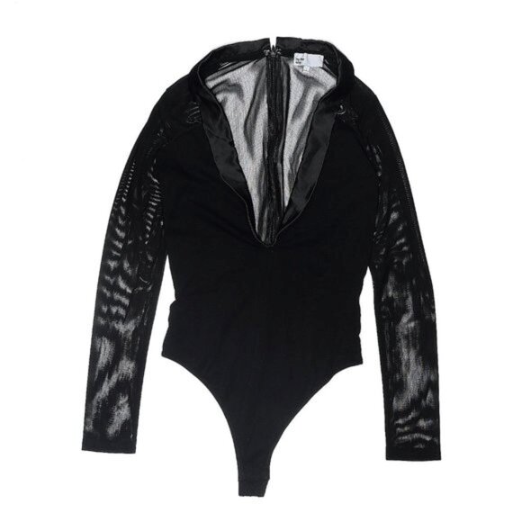 by the way. Black Sheer Sleeve Bodysuit - Picture 2 of 3